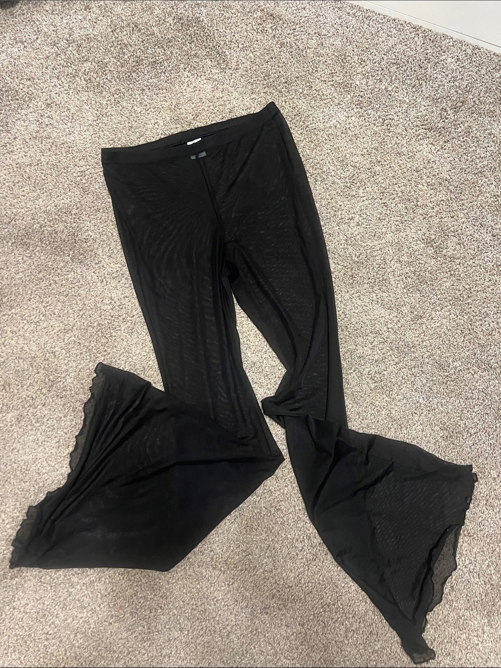 wild fable Black Sheer Flared Swim Cover-Up Pants